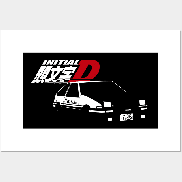 Initial D Toyota Corolla Trueno ae86 Simplistic Graphic Wall Art by cowtown_cowboy